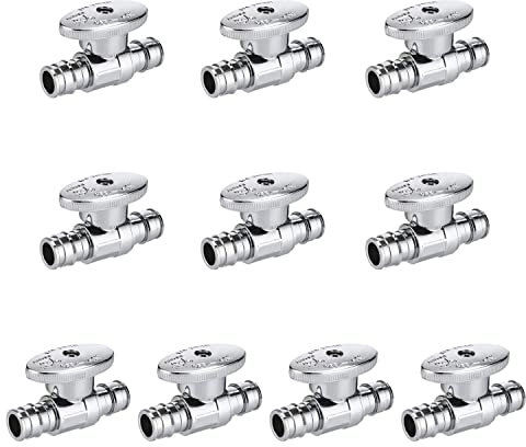 EFIELD 1/4 Drehung gerades Absperrventil Pex-A Kaltausdehnung 1/2 Zoll Pex X 1/2 Zoll Pex verchromt, ASTM F1960