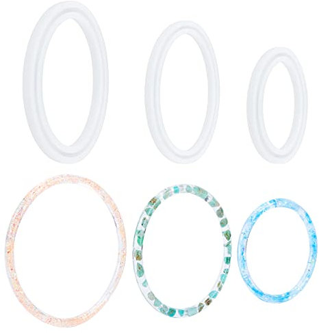 PH PandaHall Moules en silicone pour bracelets, 3 tailles, grands moules à bijoux millimètre pour bracelet, artisanat, fabrication de bagues de sac, diamètre intérieur 75/97/119 mm