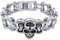 Mens Stainless Steel Bike Chain Motorcycle Chain Bracelet for Women, 3/4 Inch Wide Heavy Metal Biker Bracelet, Bicycle Link Chain Bracelet, Chain Length: 7 3/4, Stainless Steel, no gemstone