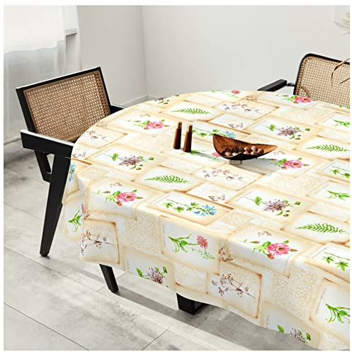 Wachstuchtischdecke Wachstuch Tischdecke abwaschbar Wachstischdecke Plastik-Tischdecken Premium Prägung Gartentischdecke Splenditex Oval 140x320cm Schnittkante Belllatrix