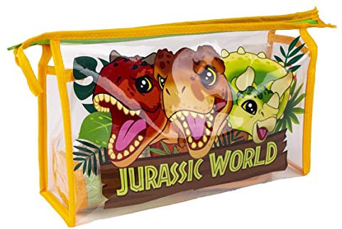 Trousse de Toilette Jurassic Park - Fermeture Éclair - 23 x 15 x 8 cm - Inclut des Accessoires - Imperméable - Vanity Idéal pour Voyager - Produit Original Conçu en Espagne