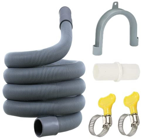 GSHUR 1m Universal Drain Hose Extension Pipe Kit, Replacement Drain Hose Extension for Washing Machine, Dishwasher & Other Applications