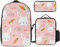 FJAUOQ Süßes Kaninchen-Rucksack-Set, 3-teilig, Rucksack-Set mit Lunch-Tasche, Federmäppchen, große Kapazität, Niedliches Kaninchen-Häschen, Einheitsgröße, Rucksack Rucksäcke