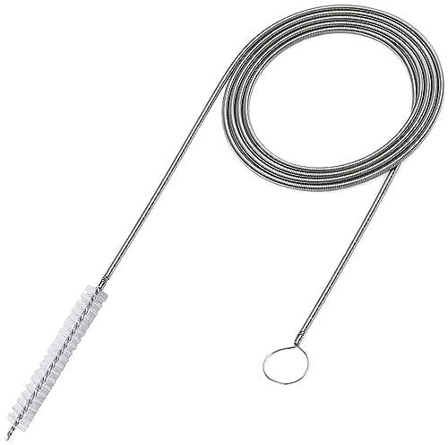 Cepillo Limpieza Largo y Flexible 140-150cm,Cepillo de tubo de Alimentación Flexible Cepillo de Limpieza Delgado de Manguera,Herramientas de Limpieza de Refrigeradores,para Fregaderos Lavabos Desagües