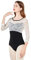ModLatBal Damen Spitze Langarm Trikot für Ballett Tanz, Schwarz/Weiß Spitze, XL