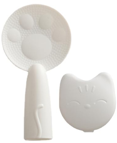 Rice Scooper Spoon, Non Stick Rice Paddle with Cat Paw, Standing Rice Scooper Rice Cooker Paddles, Ergonomic Comfort Rice Spoons with Storage Holder, Thickened Handle for Rice Cooker Dining Table