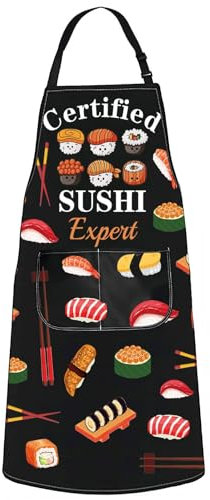 MYSOMY Sushi-Kochschürze – Anime-Themen-Geschenke für Sushi-Liebhaber – Damen und Herren, Sushi Expert Schürze, Einheitsgröße