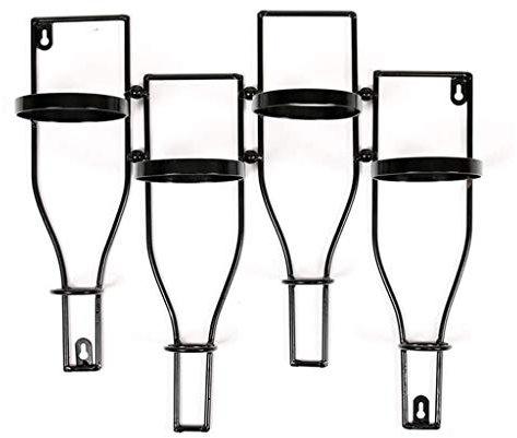 CULPRT Retro -Stil Weinregal, Bar Dekoration Weinregal Personalisiertes Metallweinregal, Schwarz, Heimdekoration