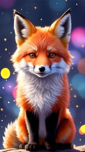 ZHUMUTO Diamond Painting Groß XXL Bilder Set Erwachsene,70x40 CM/27,5x15,7 Zoll Tiere Fuchs,5D Diamant Painting Bilder Erwachsene mit Zubehör Stift Für Wohnzimmer Dekoration