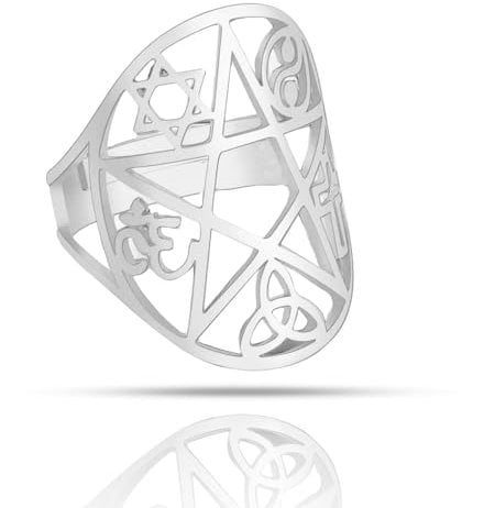 Only faith Hexenknoten Ring für Damen, verstellbar, Edelstahl, Triskele, Talisman, keltisch, magischer Schutz, Ajustable, Edelstahl, Nicht zutreffend.