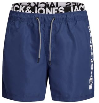 JACK & JONES Aruba Swim Shorts Herren Badehose, Farbe:Medieval Blue (Logo), Größe:S
