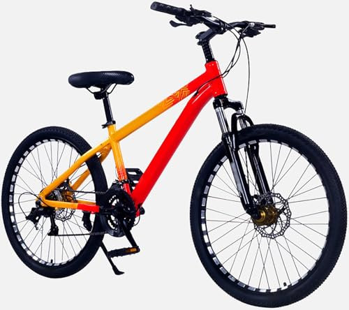 Kids Bike 20/22/24/26 Inch Boys Wheel Size, 21 Speed ​​Mountain Bike Kids Bike, Aluminum Frame, Rigid Front Fork, Height Adjustable, Suitable for 9-16 Years Old Boys and Girls D,22