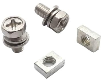 MFHgLKT Universeller Edelstahl-Anschlussmutter- und Bolzensatz, kompatibel mit Motorrad-, Roller-, ATV-, Dirtbike-, M6- und M5-Batterien mit 4 Ah, 5 Ah, 6 Ah, 7 Ah, 2 Sätze(M6x12mm)