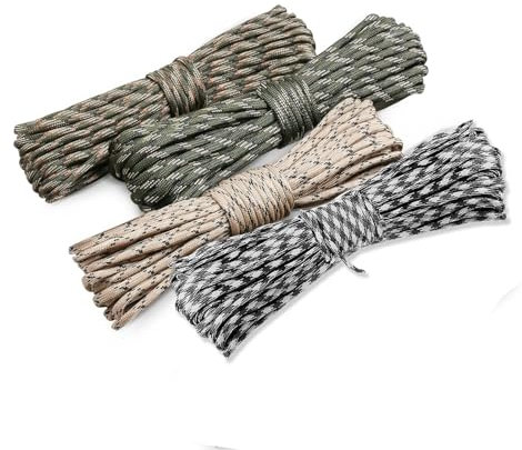 4 Piezas 101.7ft/31m Paracord Cuerda De Nailon Paracaídas Diámetro 4mm, 7 Hilos Paracord, Cuerda Nylon, para Acampar Al Aire Libre Y Sobrevivir, 4 Colores
