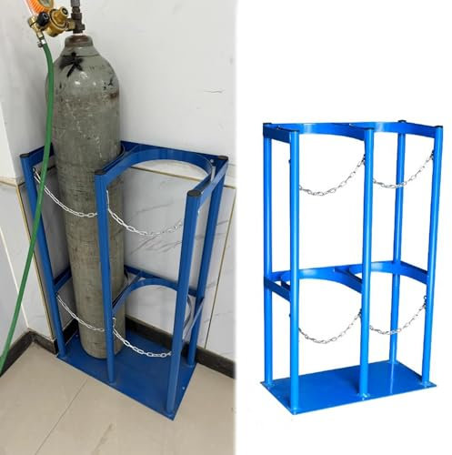 HWDNQGH Estante de Almacenamiento de oxígeno, Soporte para Tanque de oxígeno, Soporte para Tanque de Gas de Cilindro Resistente de 40 l, Estante de Almacenamiento de Botella de oxígeno de Acero Gran