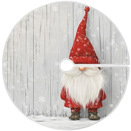 Weihnachtsbaum-Rock, Zwerg, weißes Holz, Weihnachtsbaumschmuck, Weihnachtsbaummatte für Dekorationen, Feiertage, Party, 90 cm