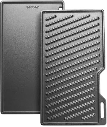 Plaque de cuisson en fonte de rechange pour barbecue à gaz Burnhard Fred, Black 4/6, 41,5 x 23,5 cm, pour barbecue à gaz Rösle Artiso G2, Fred JR, Burnhard Big Fred, Fat Fred, Taino Platinum