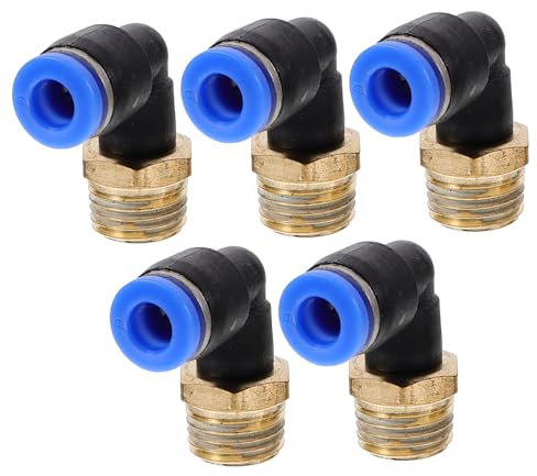 BUGUUYO Materiale in Rame Abs 5 Pezzi Raccordo Rapido a Innesto Dritto 1 4 X 6 Mm Od Accessori per Utensili Pneumatici