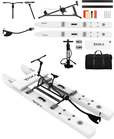 Water Bike Lake Bicycle Cycle Pedal Boat Inflatable Boat,Water Bike Sea Bike Pedal Bike Recreational Surfing,Inflatable Kayak Bikeboat for Sport Fun Fishing (Weiß, Stil 1)