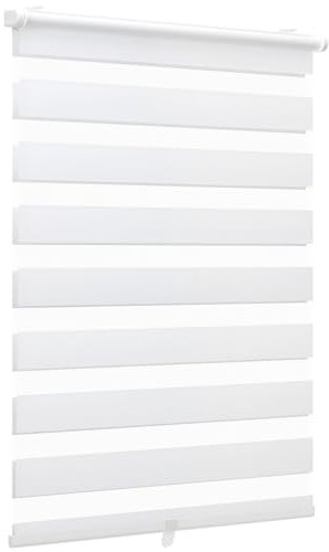 Sekey Doppelrollo Klemmfix ohne Bohren Doppelrollo Duo Rollo Schnurlos Rollo Faltrollo 75x210cm, Weiß