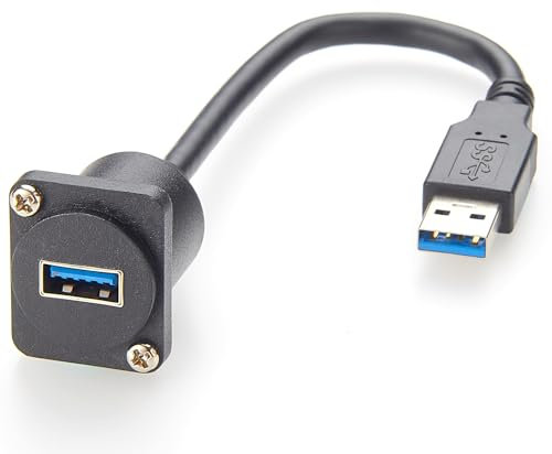 D-Type/XLR Panel Mount USB 3.0 Extension Cable USB 3.0 Short Cable Panel Socket USB A Female to Male Outlet Panel Connector