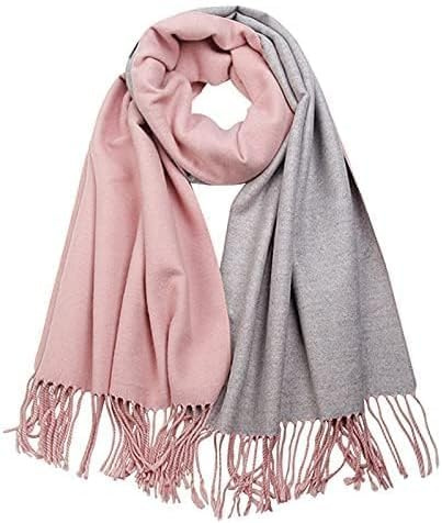 PFLife Sciarpa di Cashmere Per Le Donne 80'' * 27'' Regalo Pashmina Scialli e Wraps Spessore Oversize Inverno Morbido e Caldo (B-Rosa)