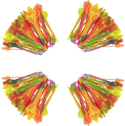200 pinchos de plástico aptos para alimentos, palillos de frutas para fiestas, palillos de cóctel, pinchos de queso, aperitivos, sin BPA, reutilizables, 8,2 cm (póker)