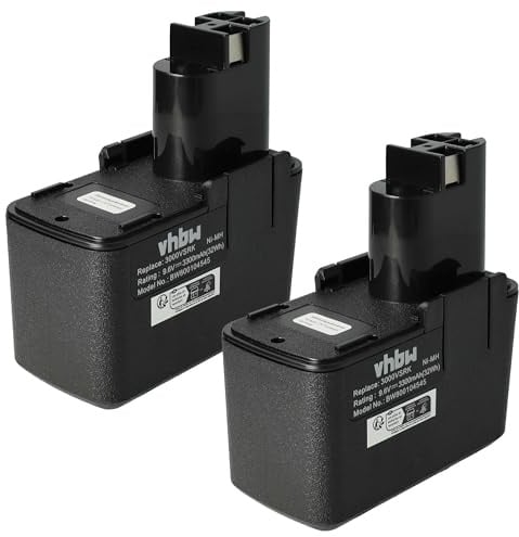 vhbw 2X Akku Ersatz für Bosch BAT001, BH-974H, BH-974, BH-974N, BH-974L für Werkzeug (3300 mAh, NiMH, 9,6 V)