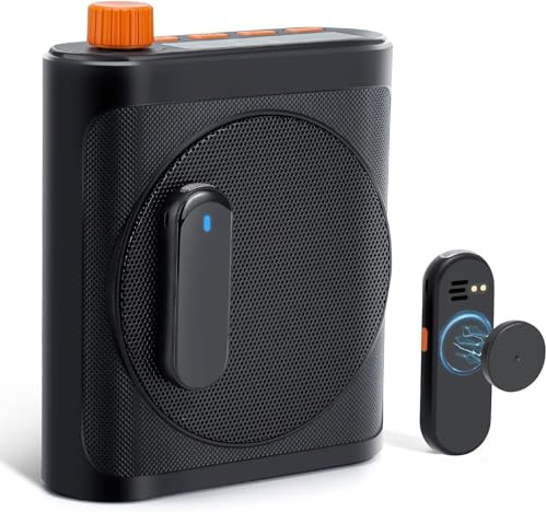Bayanbulu Voice Amplifier for Teachers, 2 Magnetic Lavalier Mic(Black) | Bluetooth Portable Rechargeable Speaker for Classroom, Meetings, Tour Guide Speeches, Public Speaking, Coaches, PA System