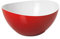 Omada Design Saladier, bol en plastique incassable bicolore, fabriqué en Italie, ligne Trendy, diamètre 26 cm, capacité 3,5 litres, va au lave-vaisselle, Blanc et Rouge