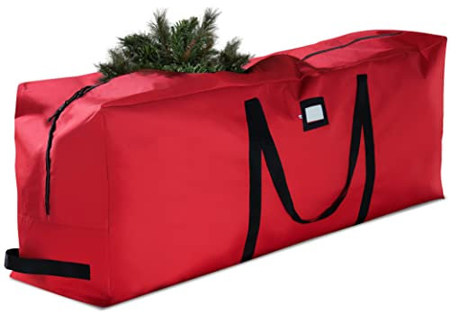 Premium Jumbo Christmas Tree Storage Bag - Fits Up to 9 FT. Tall Artificial Christmas Trees, Durable Handles, Sleek Dual Zipper & Card Slot - Xmas Bag Made of Tear Proof 600D Oxford - 5 Year Warranty