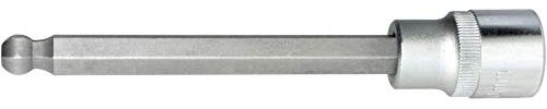 SW-Stahl 05010L-4 Kugelinbus-Einsatz 1/2 Zoll - Innensechskant 4 mm | Extra lange Ausführung 140 mm, aus Chrom-Vanadium-Stahl, Kugelkopf für Gelenk-Funktion, brüniert, Premium-Qualität
