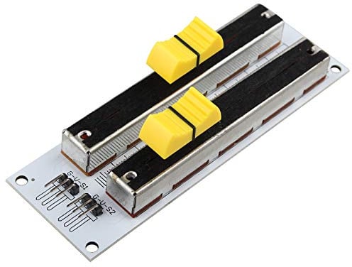 HALJIA Elektronischer Baustein, 10 K, doppelreihig, schiebbar, lineares Potentiometer-Modul Kompatibel mit Arduino-Mischer, linearer Gleitwiderstand, analoger Sensor