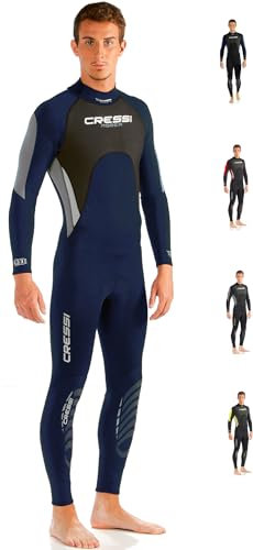 Cressi Morea Herren - Neoprenanzug 3mm für alle Wassersportarten, Blau/Silber/Silber, L/4