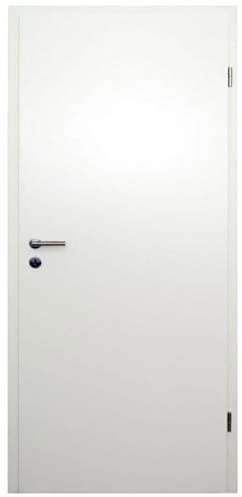 HORI® Zimmertür Komplettsett - Innentür Weißlack RAL 9010 - Inklusive Zarge und Türgriff - Röhrenspan Designkante - lackierte Oberfläche - DIN Rechts I Breite: 735 I Wandstärke: 140 I Schloss: