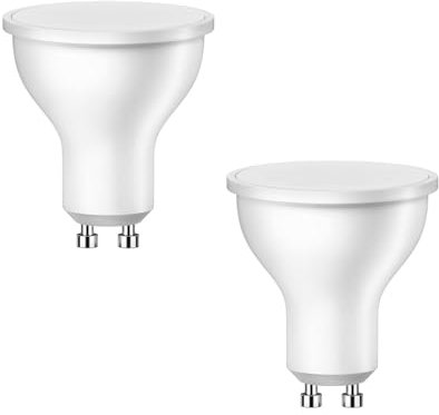 ledscom.de 2 Stück GU10 LED Leuchtmittel, PAR16, weiß (3900 K), 6,1 W, 609lm, 102°, 3-Stufen-Dimmer, matt