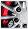 Square Stickers (Set of 2) 10cm - Red Brake Caliper Alloy Wheel Car Decals for Laptops,Tablets,Luggage,Scrap Booking,Fridges, 15850
