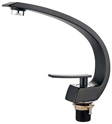 Mitigeur Lavabo Robinets De Lavabo Mitigeur De Salle De Bain Robinet De Lavabo En Laiton Mitigeur Monotrou Noir Chrome Robinet De Baignoire-Noir