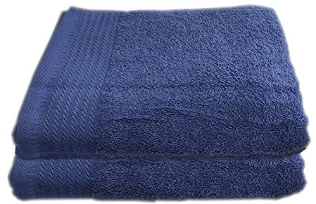 Acan RAMS - Pack de 2 Toallas de Lavabo en algodón, Color Azul Marino, 50 x 100 cm, Juego de Toallas, Suaves, Altamente absorbentse, Secado rápido