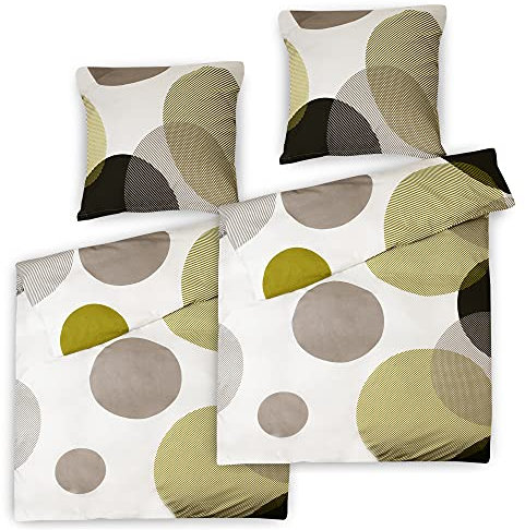 Beautissu Renforcé Bettwäsche 135x200 Baumwolle 4teilig – 2X Bettbezug 135x200 & 2X Kissenbezug 80x80 cm – 100% Baumwolle Sommerbettwäsche Bettwäsche-Sets mit Reißverschluss – NELA