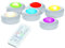 Northpoint LED Spots Schranklicht RGBW 6er-Set Dimmbar mit Timerfunktion Ferngesteuert inklusive Batterien Unterbauleuchte Ambientebeleuchtung Bettbeleuchtung Nachtlicht Batterielampe Partybeleuchtung