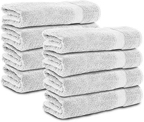 Komfortec 8er Handtücher 50x100 cm Set aus 100% Baumwolle, Frottee, Weich, Weiß