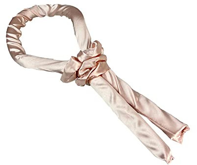 The Vintage Cosmetic Company Satin Foam Hair Curler with Matching Satin Scrunchies, Heatless Curlers Headband for Glossy Curls, No Heat Hair Curling, Pink Design