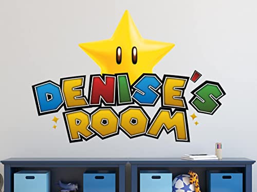 Personalisierte Mario Wand-Aufkleber - Anpassbare Namensaufkleber für Jungen & Mädchen - Spaßige Mario-Dekoration für Kinderzimmer - Abziehen und Aufkleben - Einzigartige Buchstaben-Aufkleber