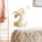 fanquare Kaninchen mit Blumen Wandtattoo Tier Hase Blumen und Schmetterling Wandaufkleber Abziehbilder für Baby Kinderzimmer Kinder Schlafzimmer Wohnzimmer