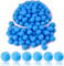 BEEFLYING 100 Pieces Silicone Beads Round Rubber Bead 15MM Loose Spacer Beads for DIY Supplies Jewelry Keychain Making (Blue)