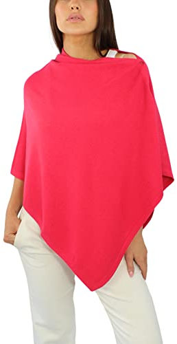 Win's Poncho aus Kaschmir-Mischgewebe für Damen, hergestellt in Italien, Fuchsien-Rosa, One size