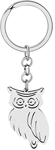 NEWEI Porte-clés chouette en acier inoxydable pour les amateurs de hibou - Pour femmes et filles