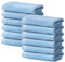 Lot de 12 Serviettes Visage 30x30cm | Débarbouillette de Bain Petite Taille | 100% Coton Premium | Epais 500g/m2 | Linge de Bain Doux & Absorbant | Oeko-TEX | Marque Ôhm | Bleu clair