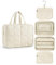 BAGSMART Kulturbeutel zum Aufhängen, Kulturtasche für Damen, Kosmetiktasche Groß, Toilettentasche Damen Reise Schmuck Organizer, Puffy Makeup Cosmetic Bag Organizer, Beige